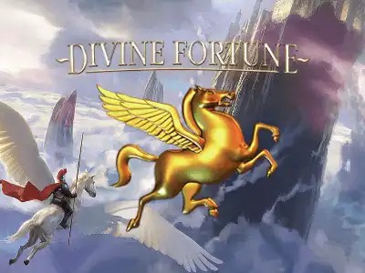 Divine Fortune logo by NetEnt at Cleobetra Casino