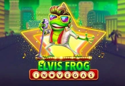 Official Slots logo: Elvis Frog in Vegas by BGAMING at Cleobetra Casino