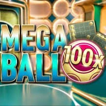 Mega Ball 100x logo – Live Dealer by Evolution at Cleobetra Casino