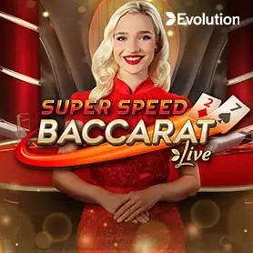 Super Speed Baccarat slot icon by Evolution, available at Cleobetra Casino